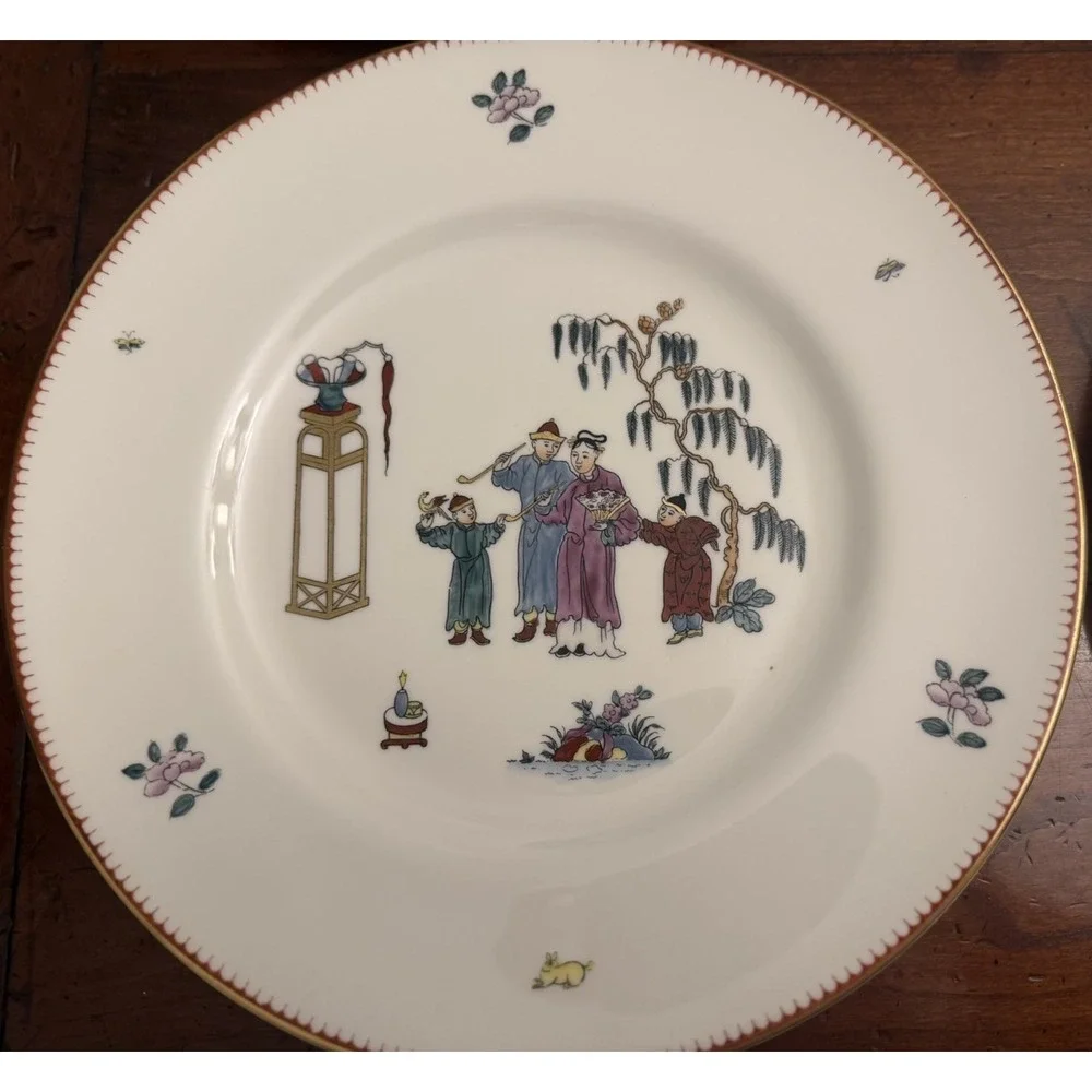 84pc Royal Worcester Early Worcester China Reproduction Chinoiserie Dinner Set